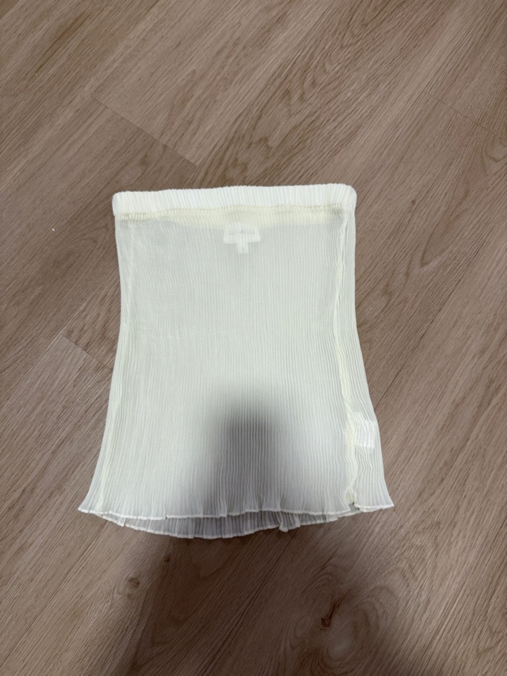 Cream Mini Skirt - Lightweight Pleated Design